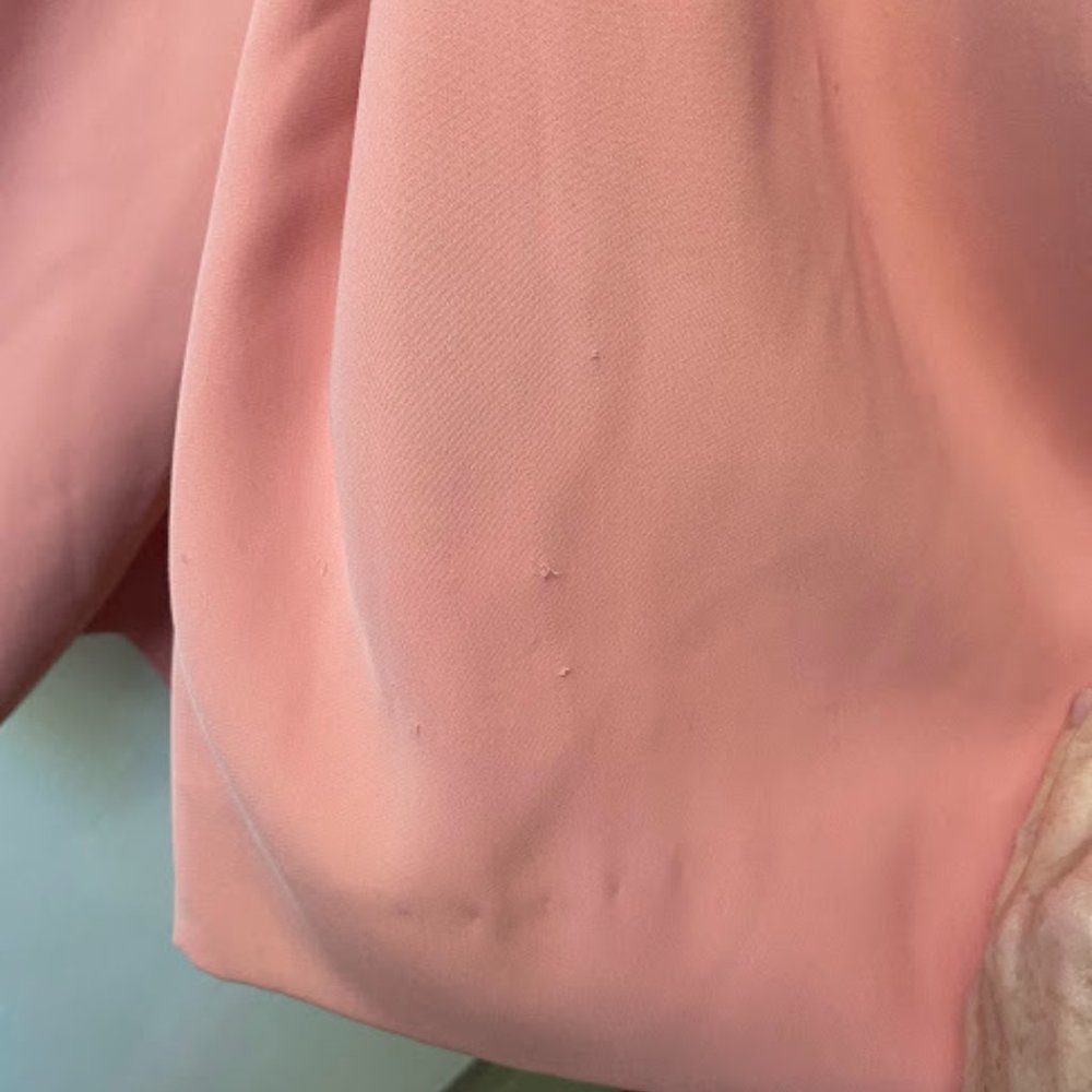 ANTONIO MELANI Pink and Cream Jumpsuit with V-Neck and Tie Belt - Picture 10 of 12